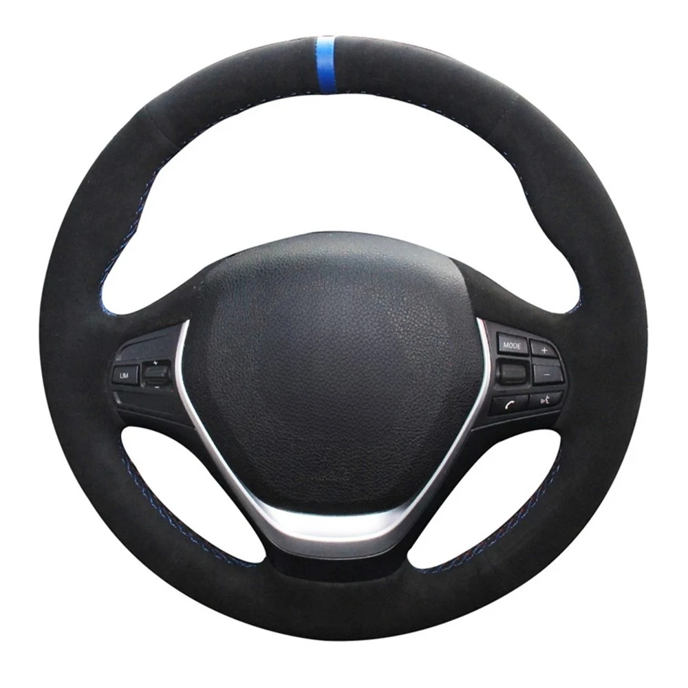 Car Steering Wheel Cover Black Suede For BMW BMW F20 F45 F30 F31 F34 F32 F33 F36 118i 120i 125i 218i 228i 420i 430i 435i