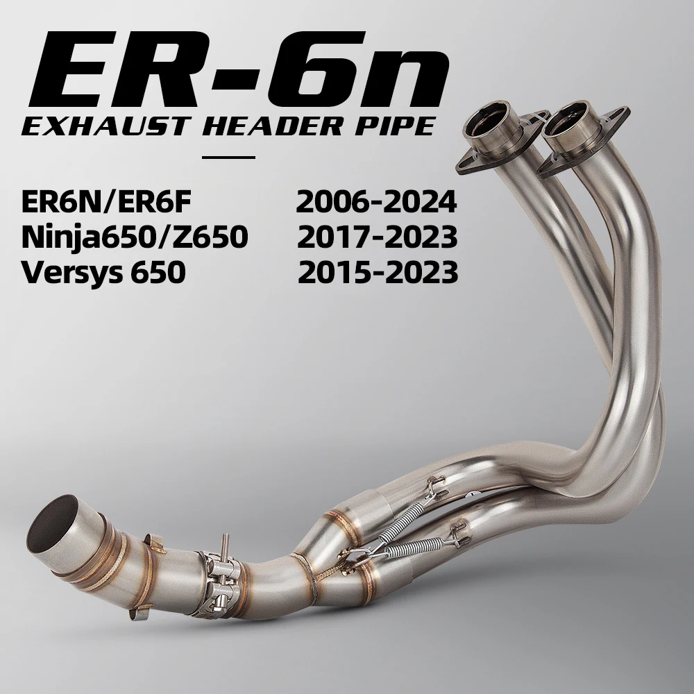 

ER6N Exhaust Headers Tube For Kawasaki ER6F ER-6N/6F 06-23 Ninja 650 Ninja650 Z650 Z650RS 17-23 Versys 650 15-23 Moto Manifold