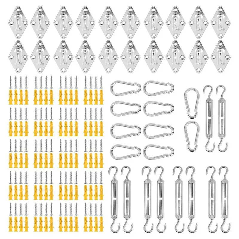 BHBD-Shade Sail Fixing Kit Sun Shade Hardware Kit 6 Inch For Triangle Rectangle Sun Shade Sail Installation