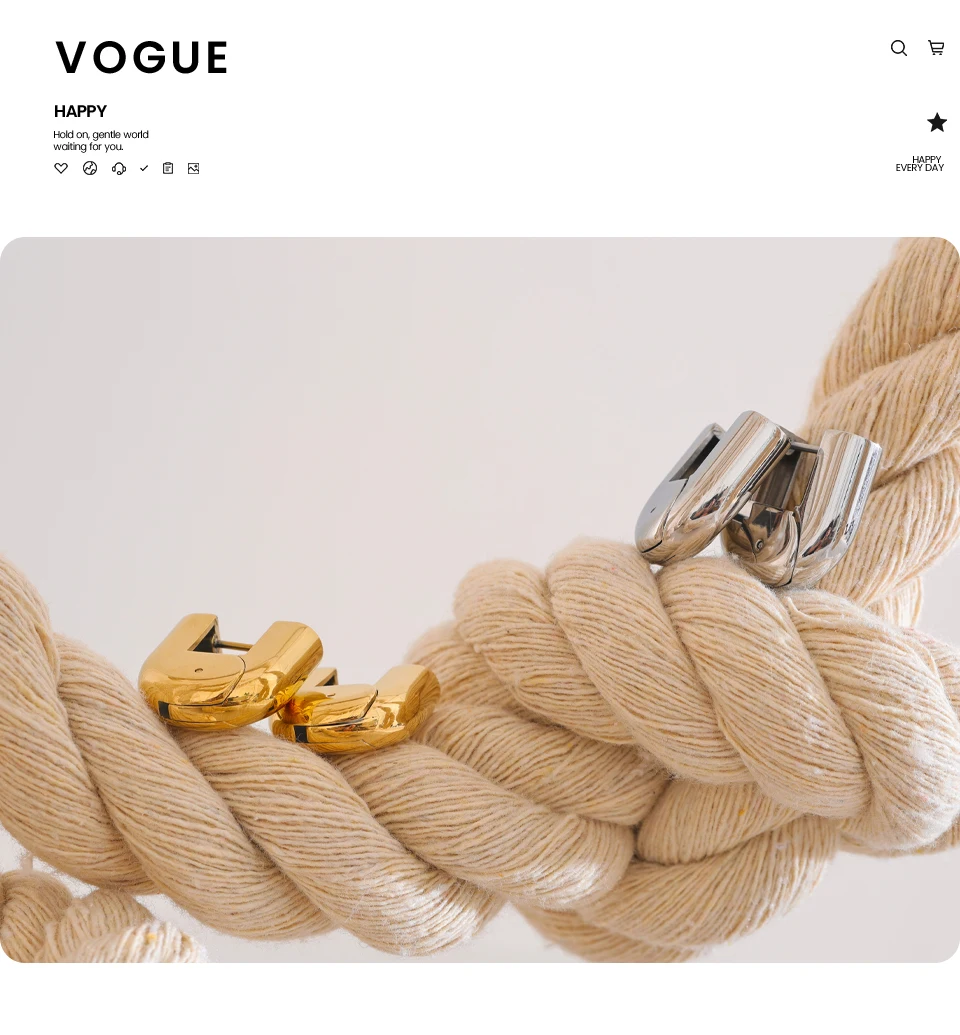 Yhpup 316L Edelstahl, glänzendes Metall, U-förmige hohle Creolen, 18 Karat PVD-beschichtete Textur, attraktiver Schmuck, wasserdicht – Detail 12