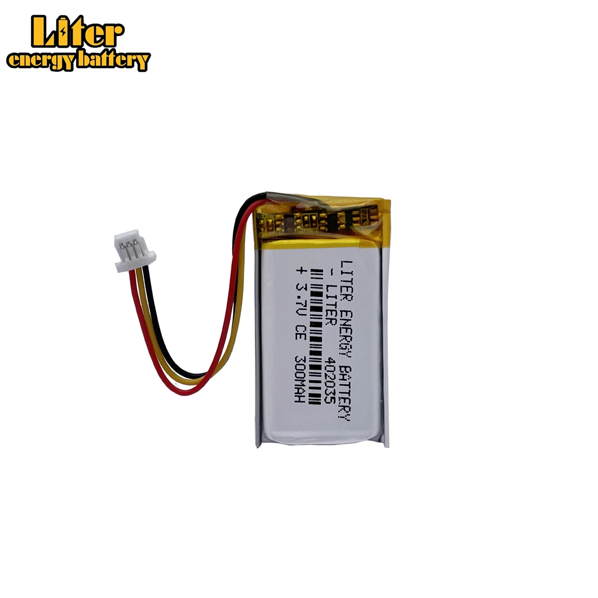 Batería recargable de polímero de litio, 3,7 V, 300mAh, 402035, JST, 1,0mm-3 pines