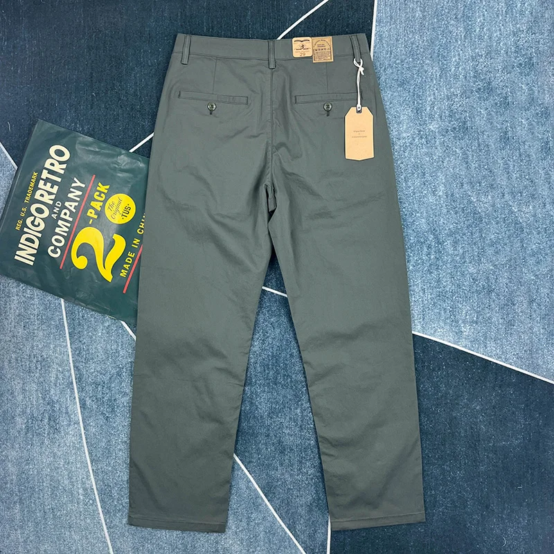 Spring and summer thin small straight leg casual pants men's American retro slim-fit cargo pants