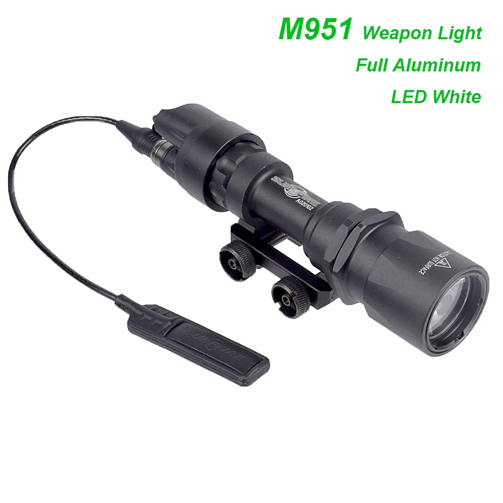 Tactical M951 Weapon Light, Ultra Dual Output, LED Scout Lights, Aluminum, Hunting, Airsoft Flashlight with Remote Switch