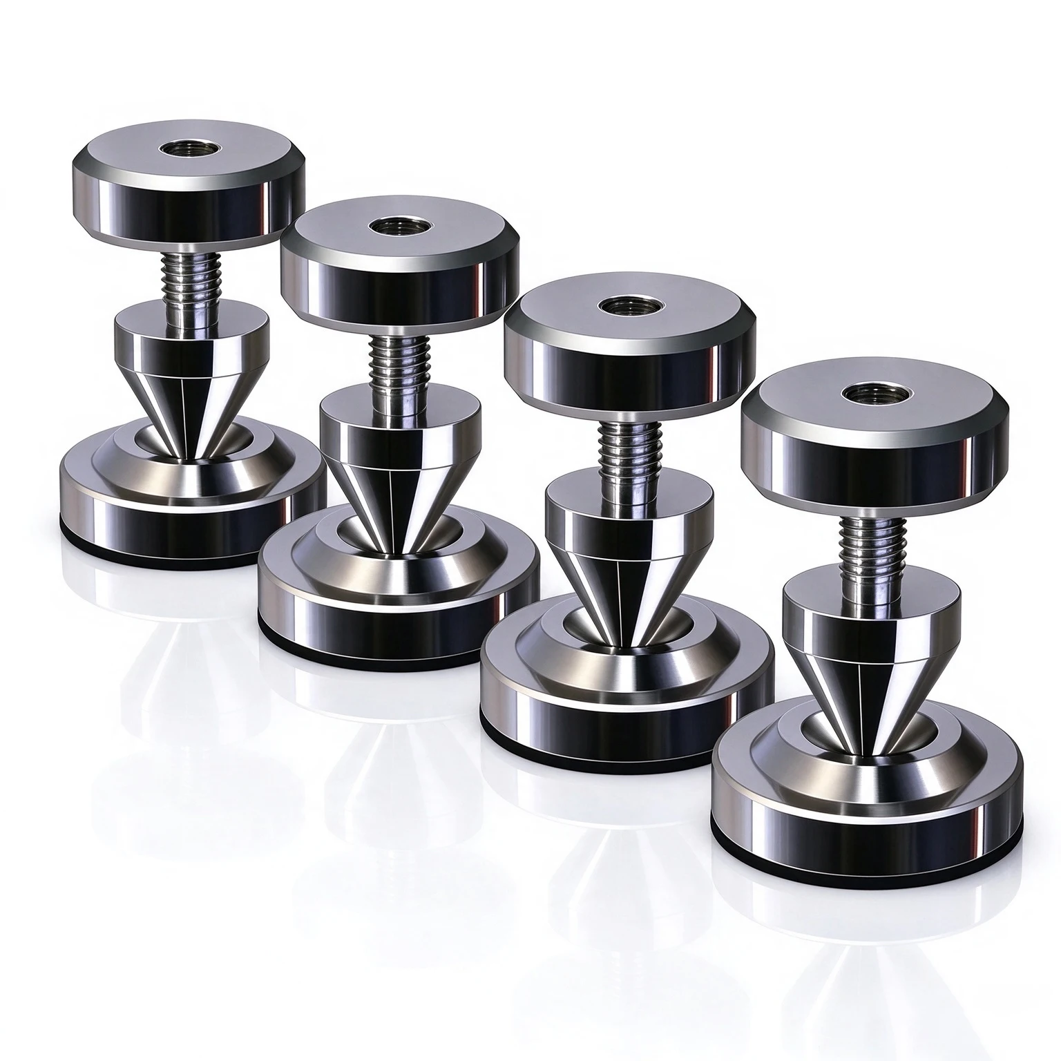Premium M8 Stainless Steel Anti-Shock Isolation Spikes 4PCS HiFi Vibration Damping Feet Pad for Floor & Bookshelf Speaker