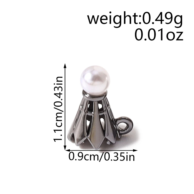5 Stück 9 x 11 mm niedliche Mini-3D-Metall-Sport-Badminton-Anhänger für die Schmuckherstellung, Tropfenohrringe, Halsketten, DIY-Bastelzubehör – Detail 1