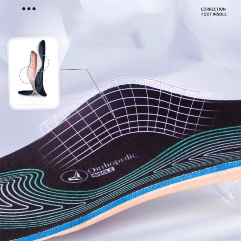 Cork Flat Foot Arch Support Orthopedic Insoles X-shaped Lower Leg Shape Correction