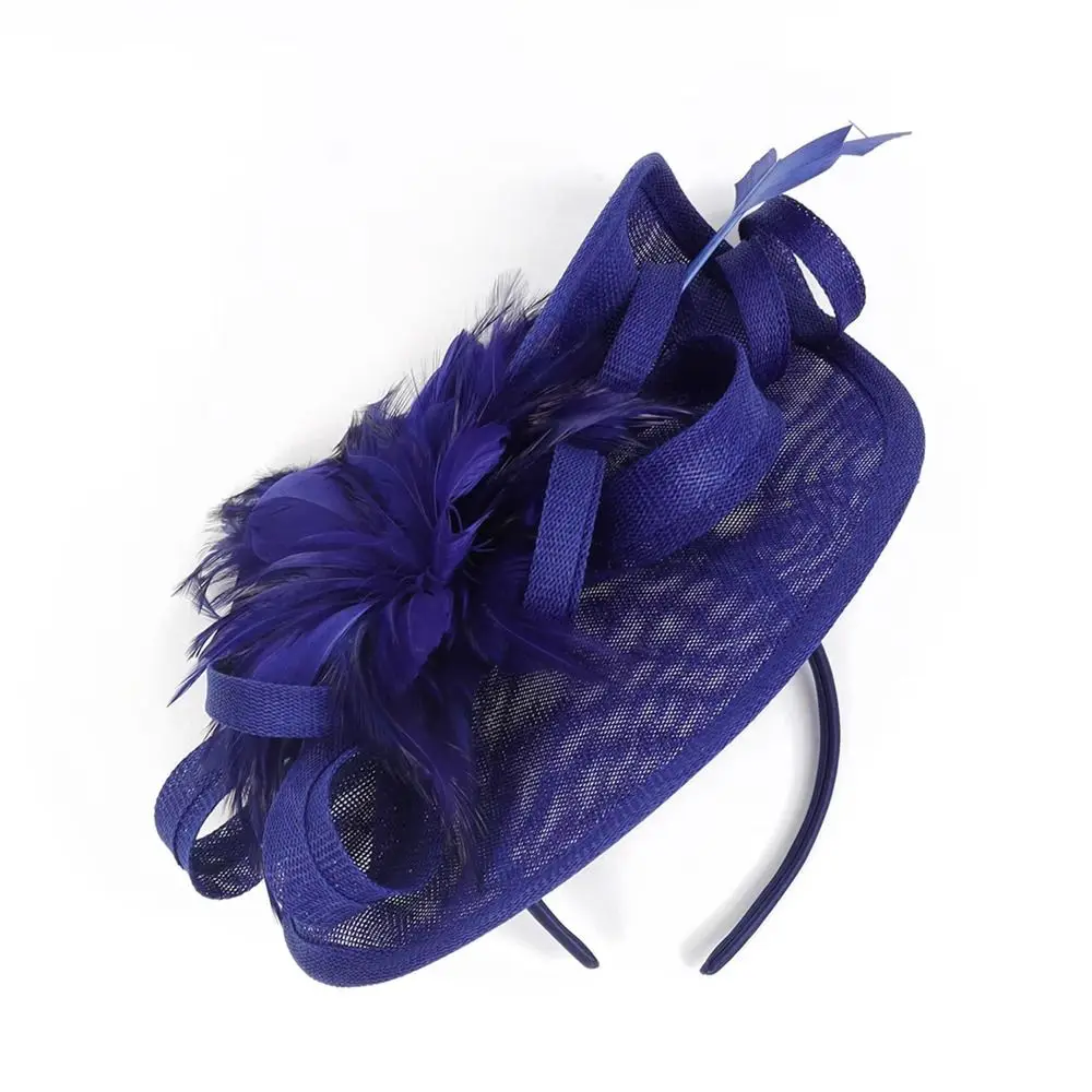Exquisiter Feder-Fascinator-Hut für Partys, Eleganter Französischer Vintage-Kentucky-Hut mit Schleife, Retro-Teeparty-Hut, Hochzeits-Hut – Detail 5