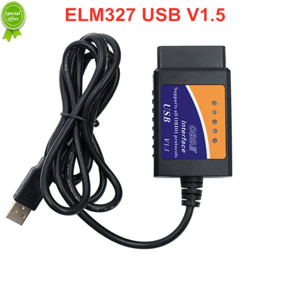 

OBD2 Code Scanner USB ELM327 V1.5 Support OBD2 Protocols ELM 327 USB V1.5 Car Diagnostic Cable For Windows 7 8 XP System