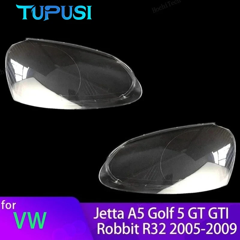 

for VW Golf 5 MK 5 Jetta A5 GT GTI R32 2005-09 Transparent Housing Front Headlights Lens Shell Glass Lampcover Head Lights Cover