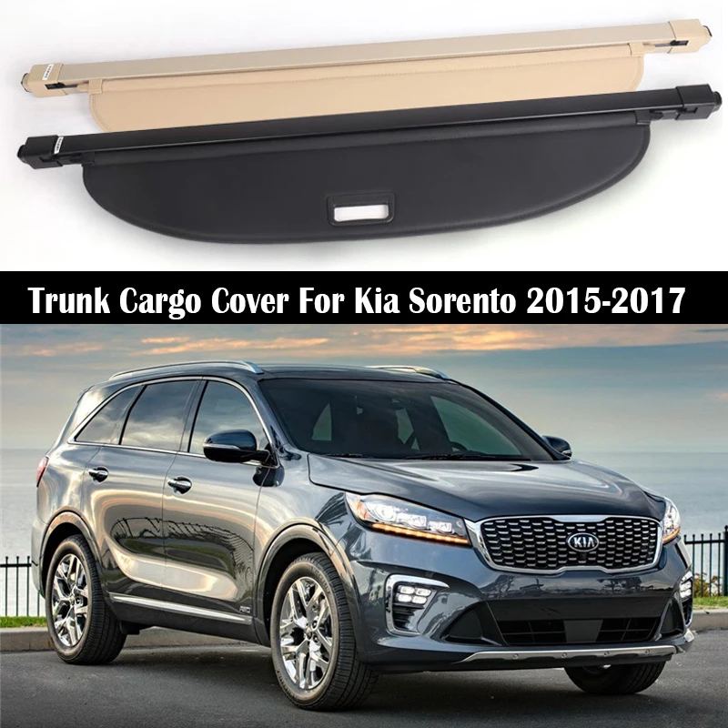 

Rear Trunk Cargo Cover For Kia Sorento 2015-2017 Security Shield Rear Luggage Curtain Retractable Partition Privacy Accessories