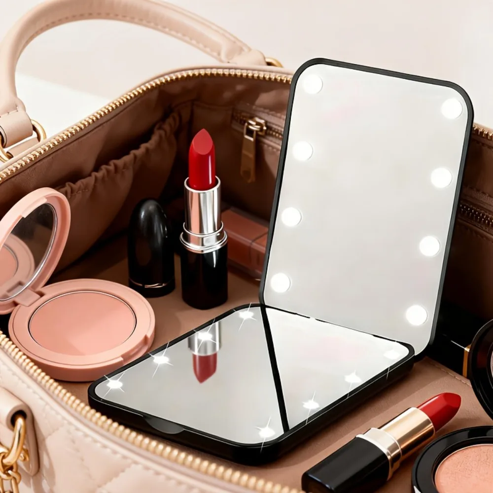 Mini Mirror Compact Cosmetic Mirror Small Mirror 1X/3X Magnification Mirror with Cell Batteries for Purse Pocket Travel and Gift