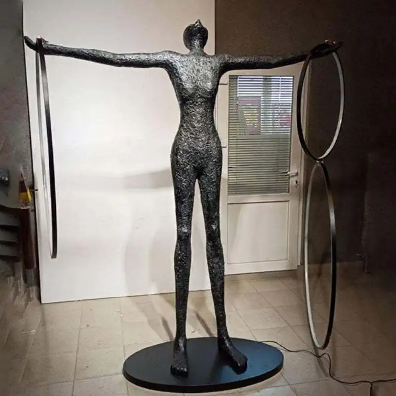 Humanoid art sculpture hotel floor lamp lobby sales department large decorative character ornament lamp