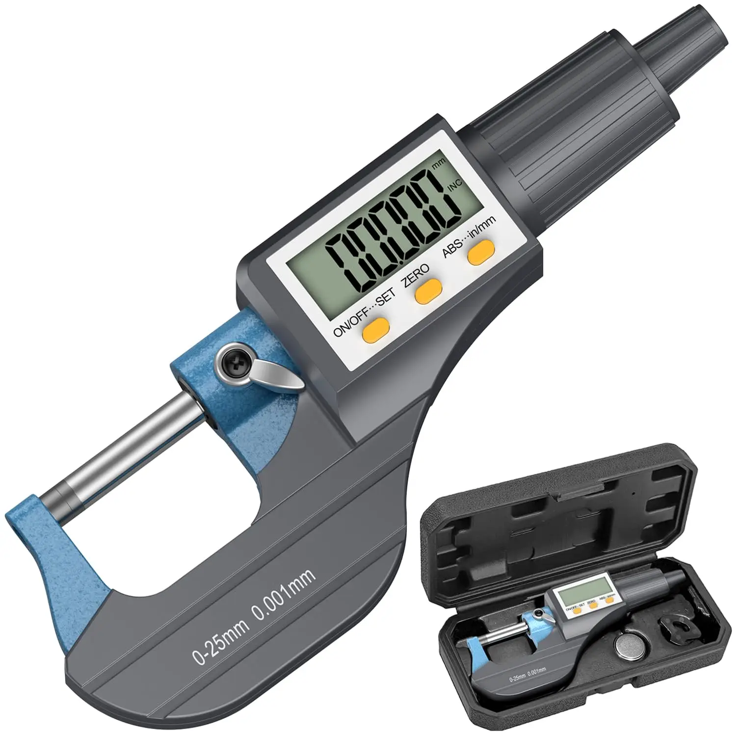 Digital Micrometer LCD Display Outside Precision Measuring Tool, 0-1