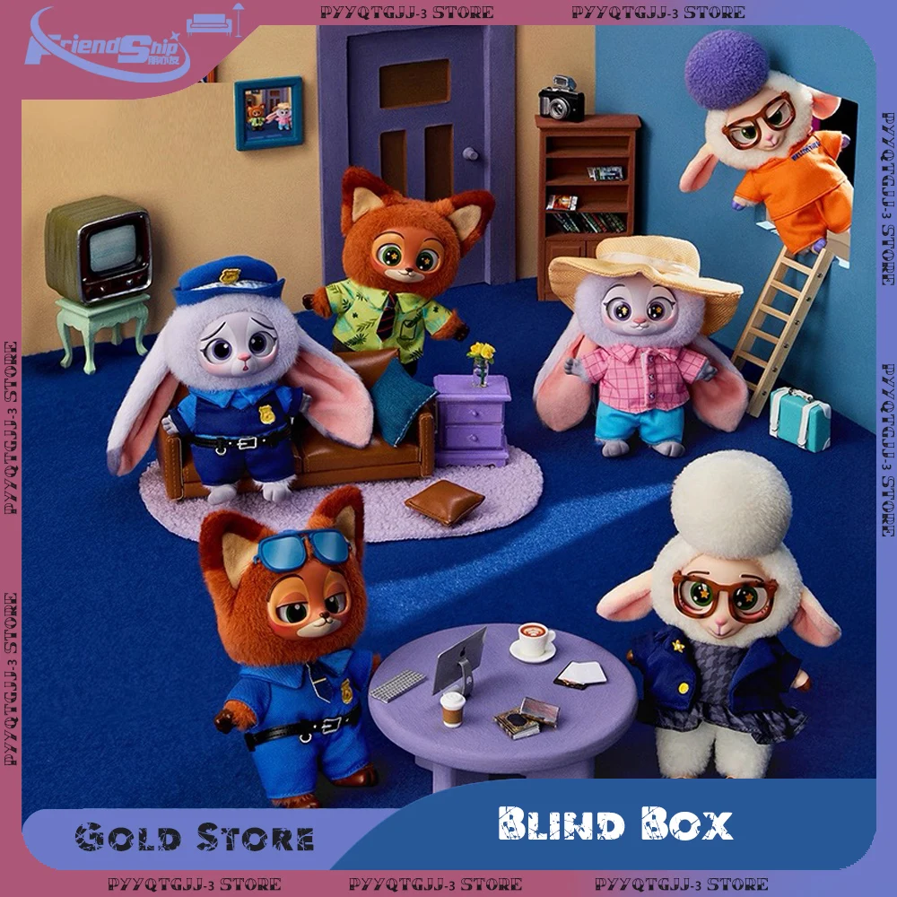

MINISO Zootopia Vinyl Plush Doll Blind Box Series Judy Nick Bag Pendant Animation with Plush Dolls Scarce Style Toys Gifts