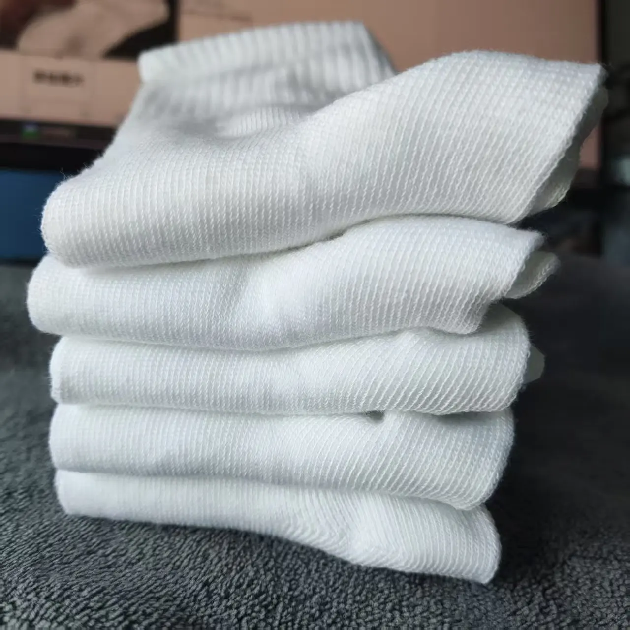 5/10 أزواج من الجوارب الرجالية متوسطة الطول للخريف والشتاء، بيضاء مضادة للرائحة، ممتصة للعرق، جورب رياضي رجالي قابل للتنفس