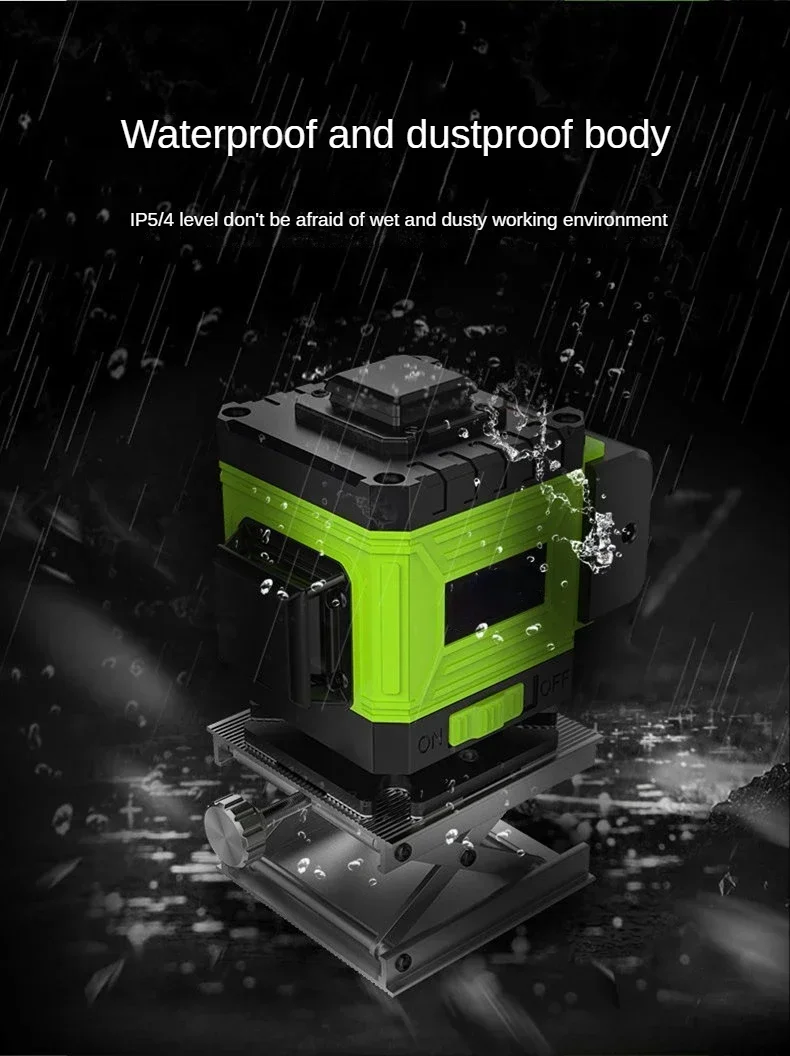 3D/4D 360° Horizontal & Vertical Level Laser with 3000mAh Li-ion Battery Laser Level Self-leveling Green Laser Levels Machine