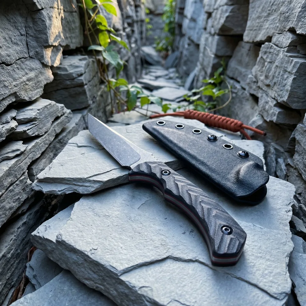ポータブル-edc-固定刃ナイフ-g10-ハンドル-d2-ブレードベルトクリップ-kydex-シース屋外ハイキングツール耐久性のある釣り狩猟ナイフ
