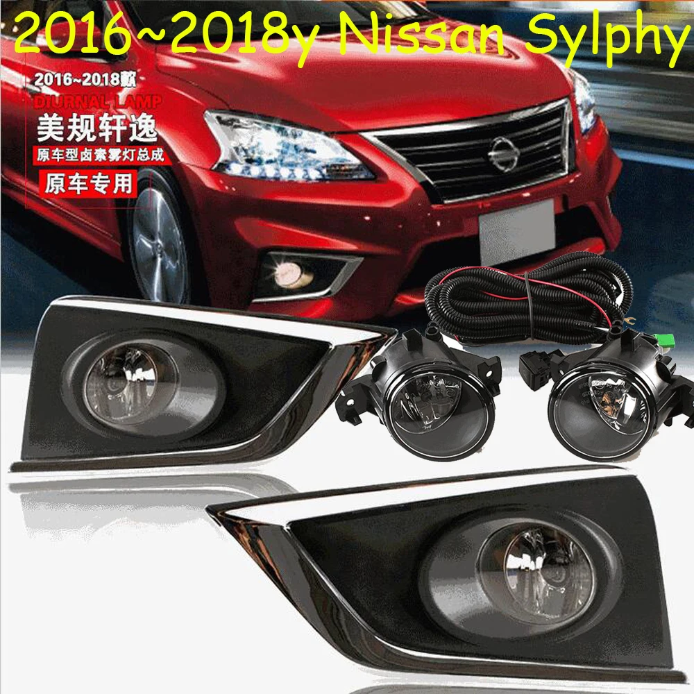 car bumper headlight for Nisan sylphy fog light sentra 2016~2018y car accessories halogen bulb auto Nisan sylphy headlamp