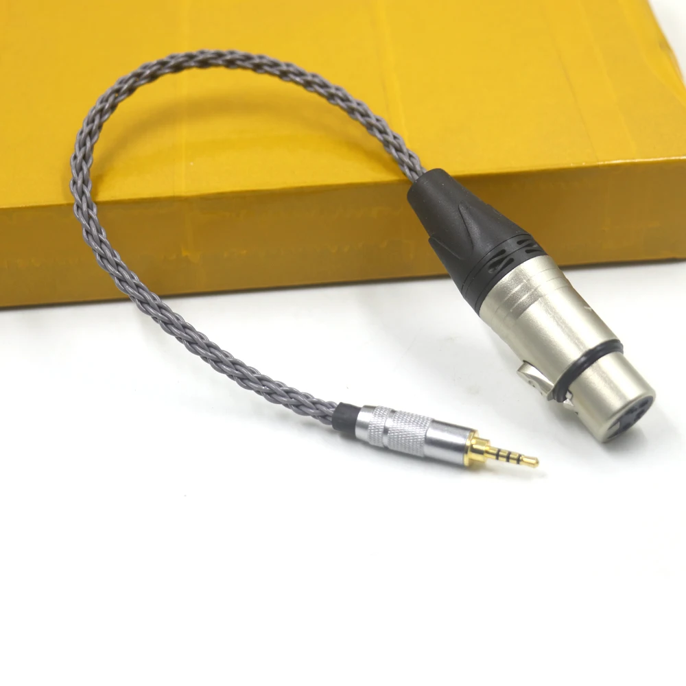 Kabel Audio Adaptor Grey Silver Plated 2.5 ke XLR 2.5mm TRRS Balanced Male ke 4pin XLR Balanced Female