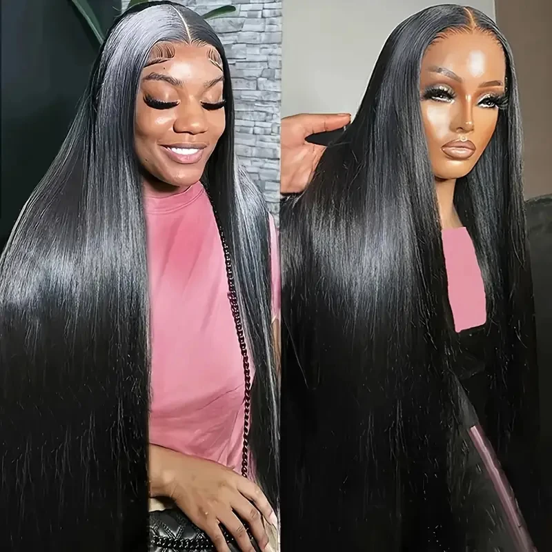 Alimice Human Hair Glueless Wig Pre Cut 13x4 Straight Lace Front Wigs Human Hair 180% Density Upgraded