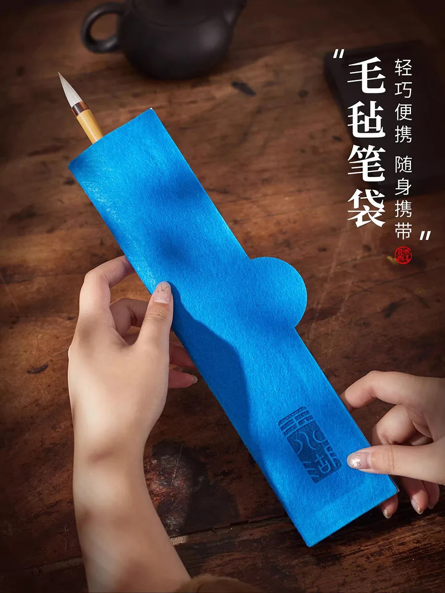 

Сумка-скрутка для каллиграфических кистей и чехол для хранения, войлочный коврик для письма, портативный органайзер-шторка для кистей и ручек