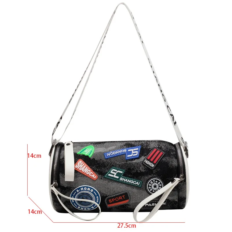 Casual Sport Bag For Women 2022 New Jean Bag Trendy Denim Crossbody Bag Small Mobile Phone Shoulder Bags Handbag Pu Leather Tote