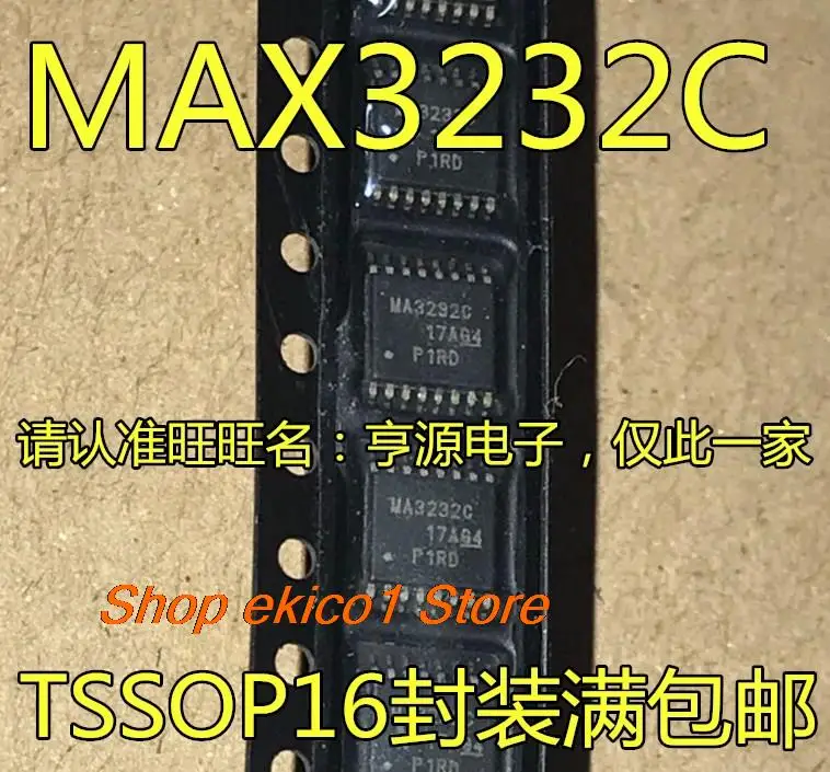 10pieces Original stock MAX3232 MAX3232CPWR MA3232C   TSSOP16 RS232