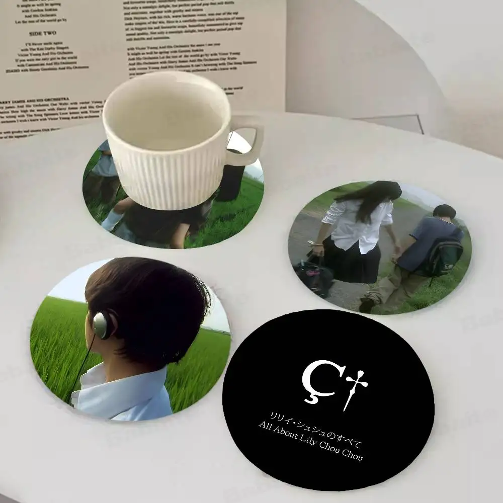 All About Lily Chou-Chou Wooden Coaster Coffee Teacup Decoration Coffee Shop Beverage Shop Family Restaurant Cafe Decoration