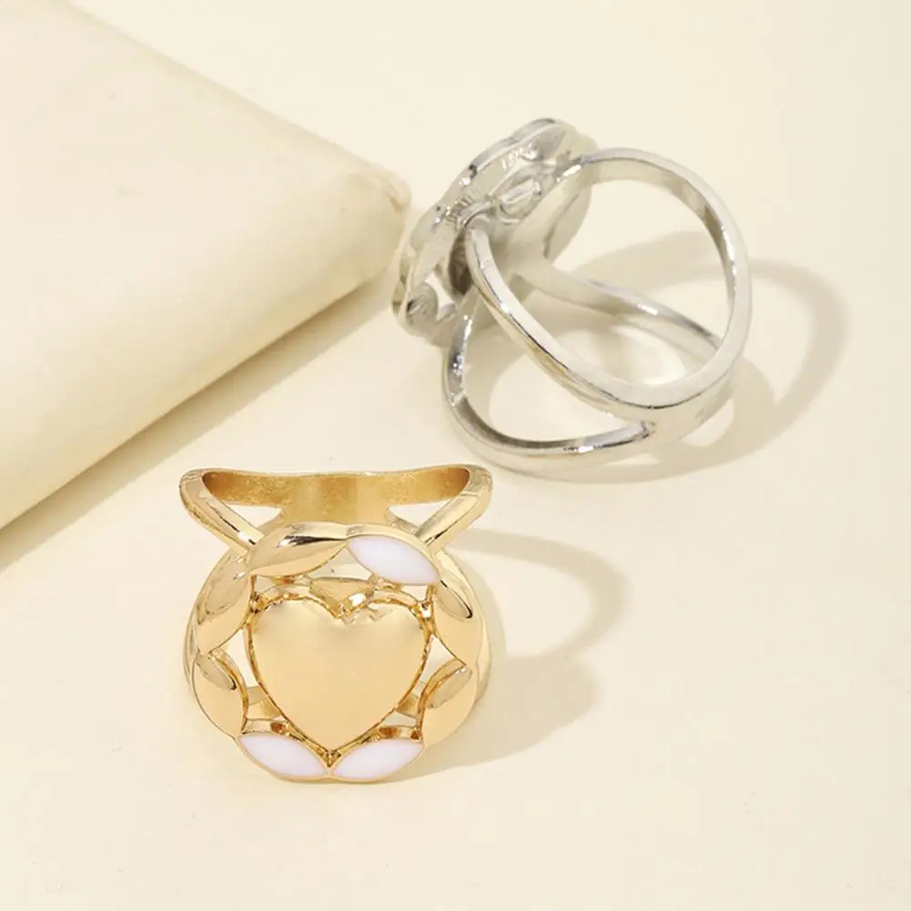 Silk Scarf Buckle Flower Heart Scarf Ring Double Layer Silk Scarf Slide Buckle Metal Clip Accessory Versatile Shawl for Scarves