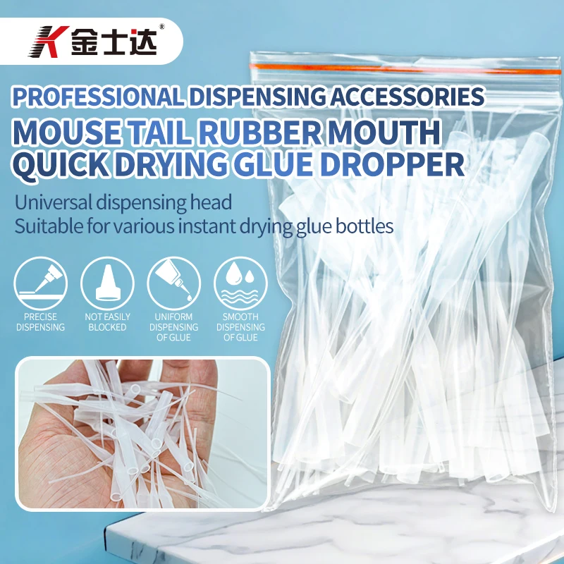 Quick Drying Instant Glue Mouse Tail Glue Nozzle Dropper Head Fine Dropper Plastic Hose Dispensing Needle