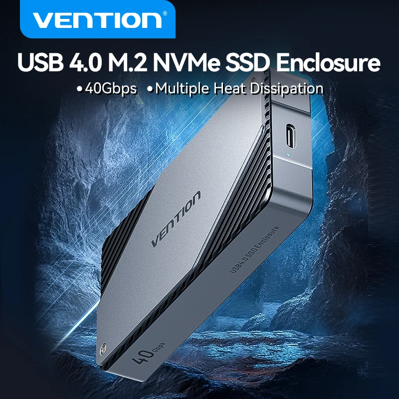 Vention 40Gbps M.2 NVMe SSD Enclosure Case M.2 to USB 4.0 Adapter for M.2 NVME USB Type C Gen External Enclosure SSD Box Case 