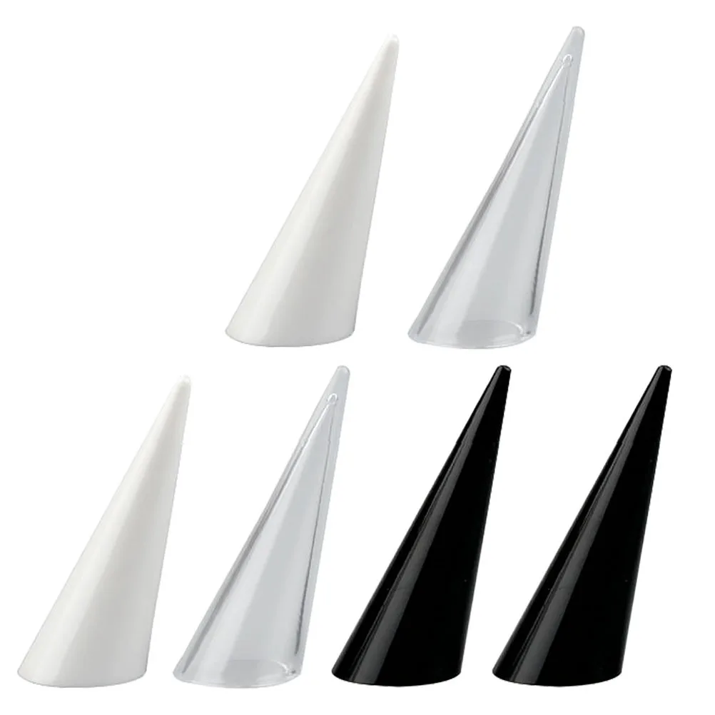 6 قطعة حلقة أكريليك صغيرة عرض موقف السلس مدبب مجوهرات المنظم ل كونترتوب عرض التجارة بالتجزئة الحرف اليدوية معرض الاستخدام المنزلي