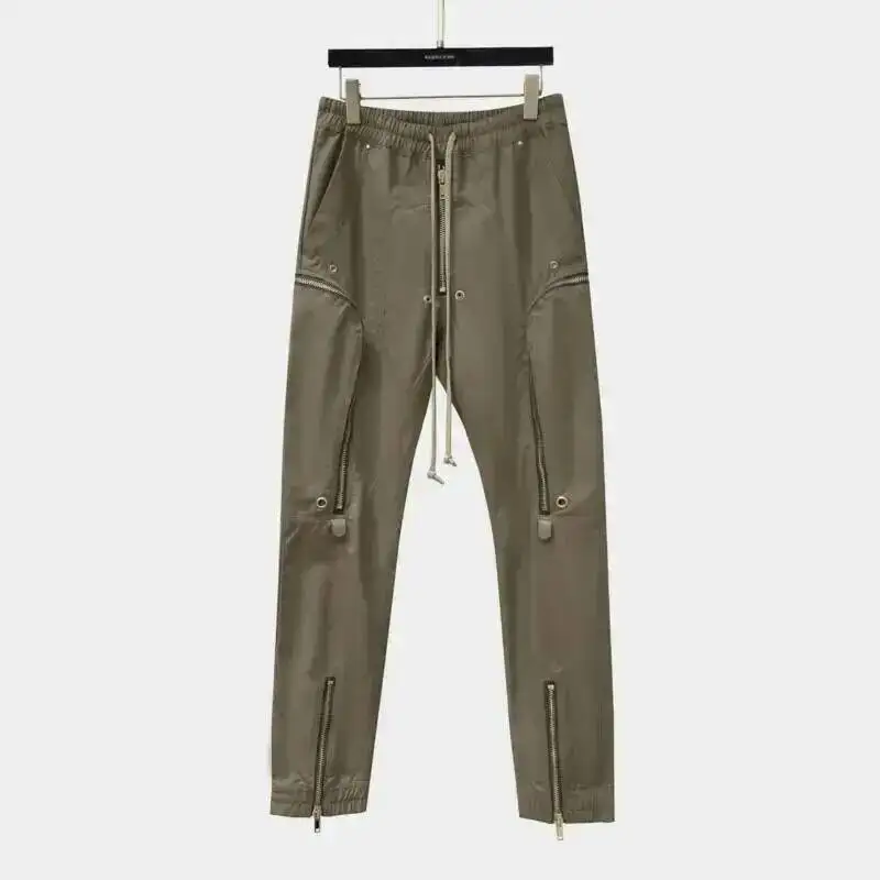 HKSH Spring Autumn New Multi Zipper Motorcycle Cargo Pants Casual Straight Men\'s Tide Dark Punk Overalls Zipper Design RO HK1380