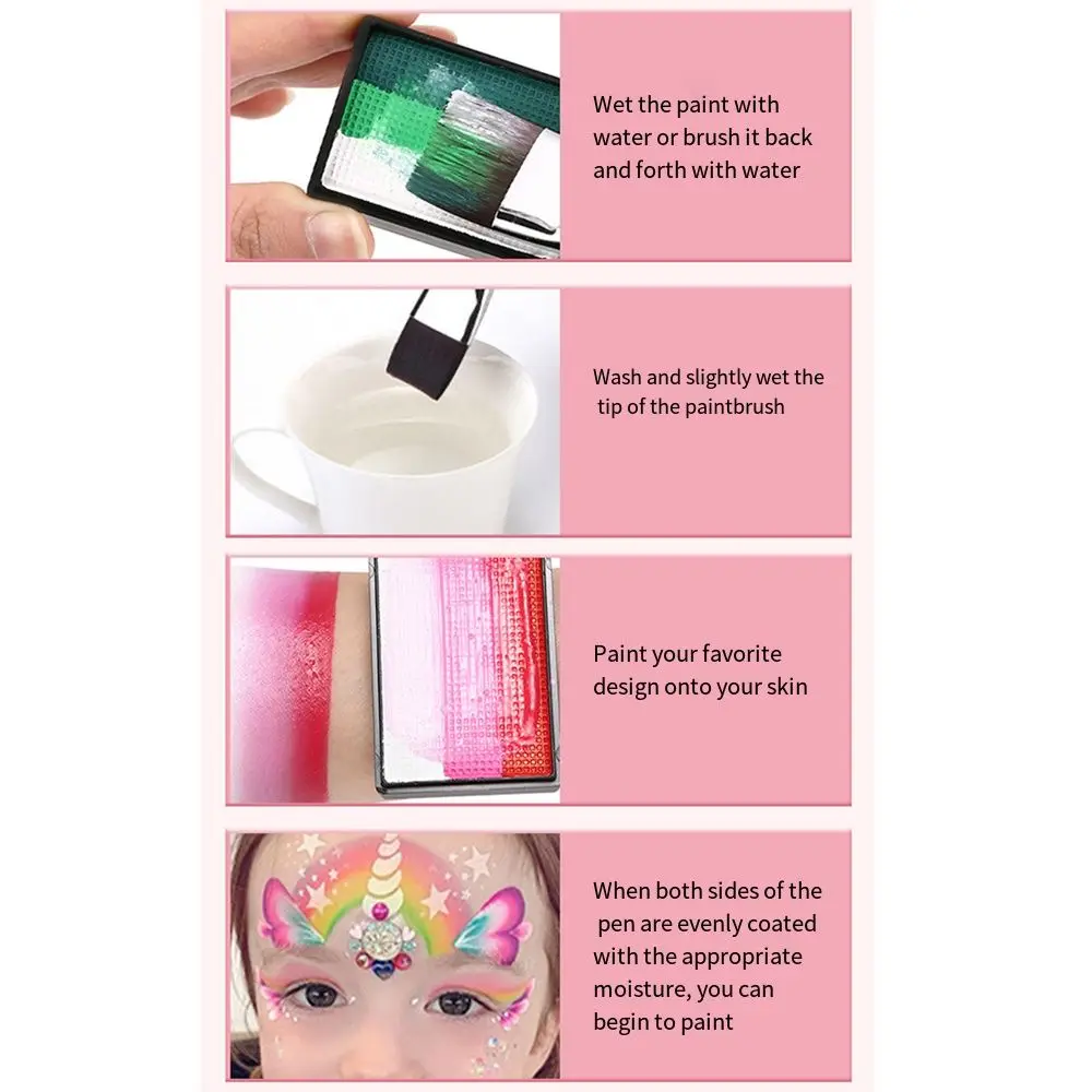 

Multicolour Body Face Painting Kit Colorful Waterproof Body Art Painting Washable Clown Face Painting Palette Festivals