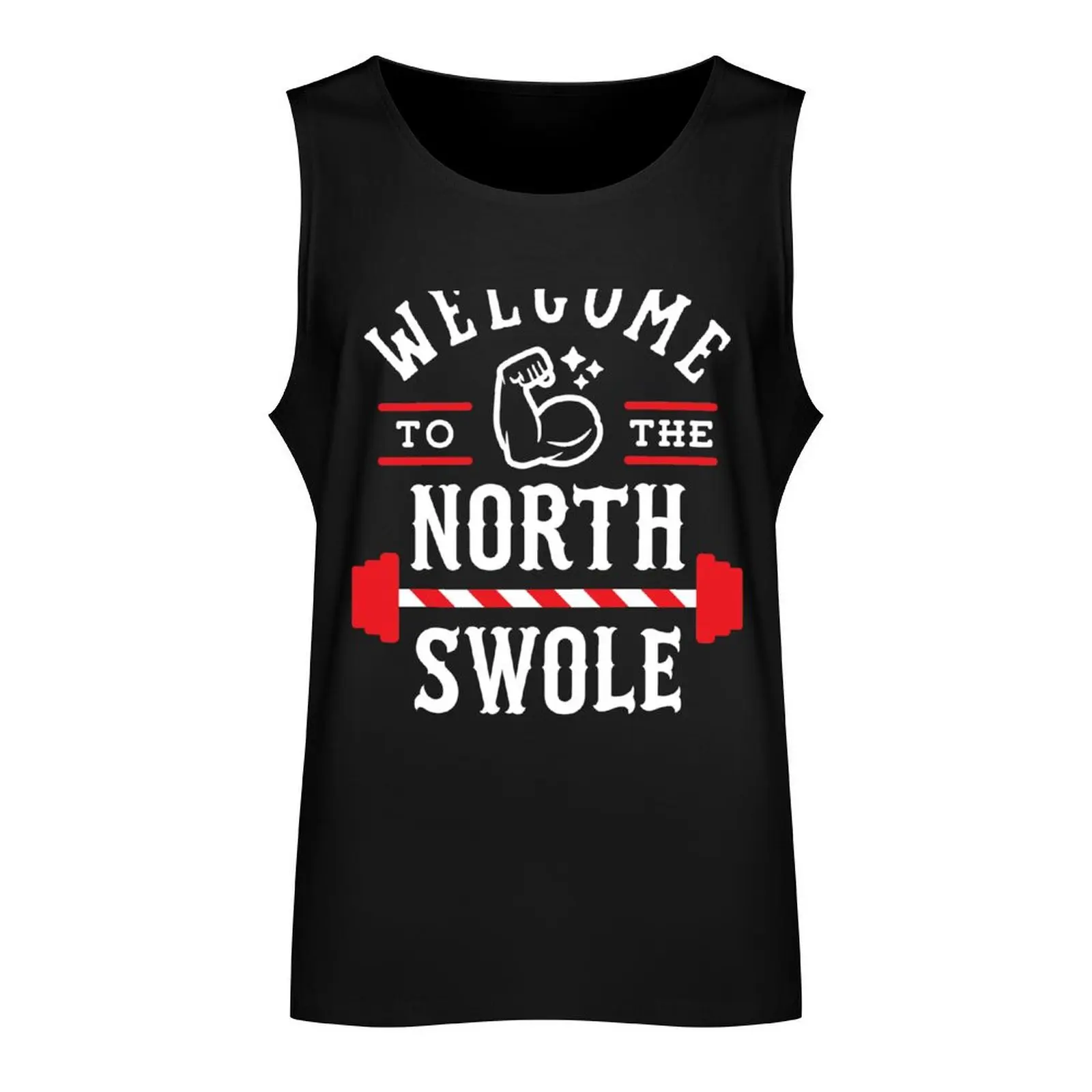 Welcome To The North Swole (Funny Christmas Gym Pun) Tank Top Sports clothing summer Men's tops Men's clothes muscular man