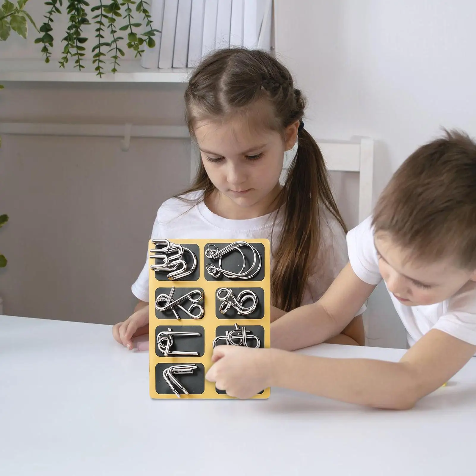 24Pcs/Set Metal Puzzle Wire Mind Brain Teaser Puzzles Children Adults Interactive Game Reliever Educational Toys
