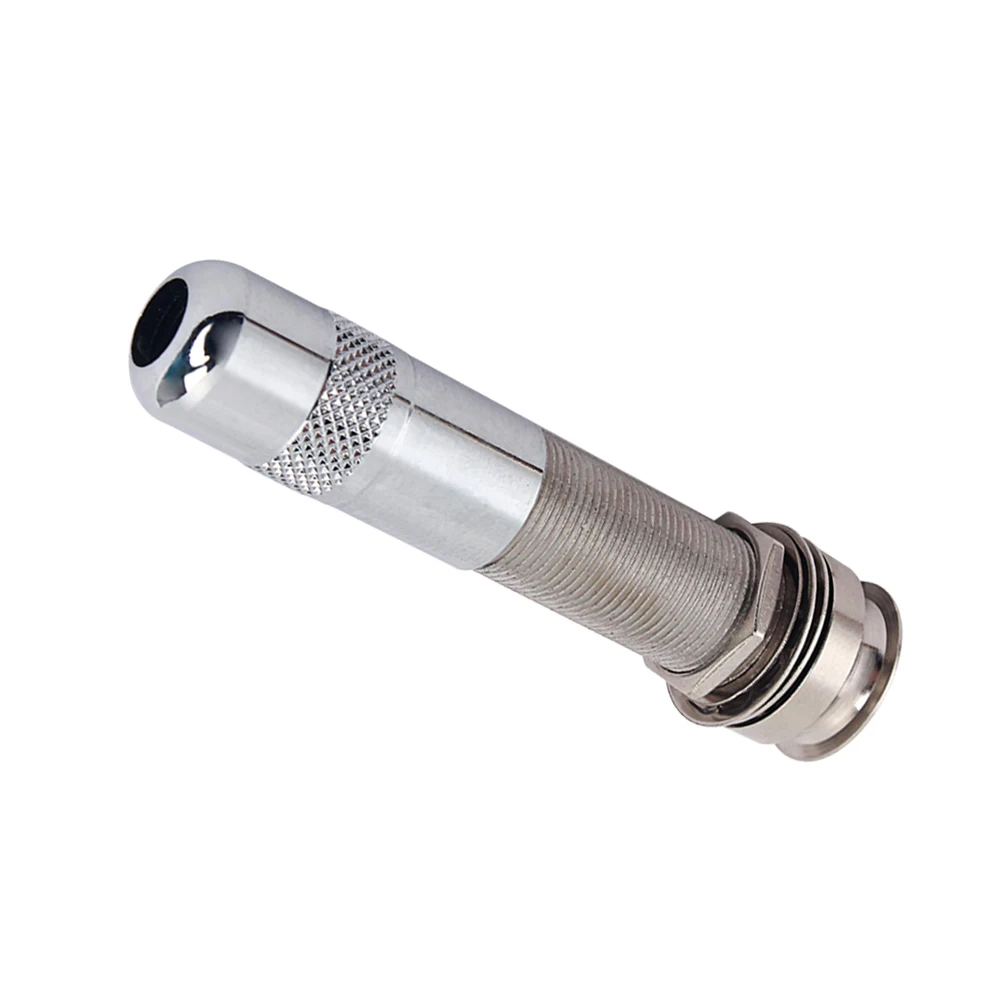 Presa jack per chitarra con cilindro filettato di colore cromato Spina jack per puntale Manicotto con boccola filettata corta per chitarra basso