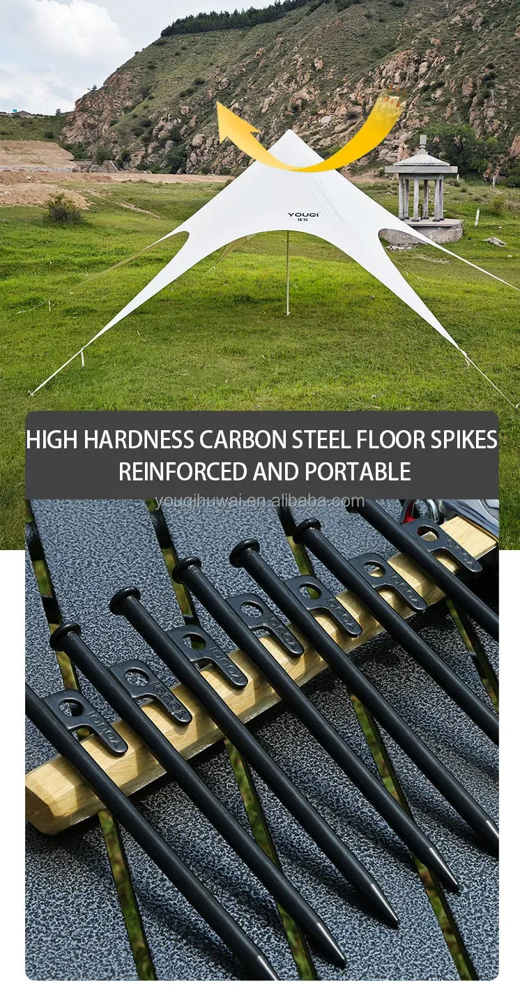 Factory Custom Direct Sales Large 10*10 Star Tent Glamping Beach Canopy Multi-person Party fly sheet Spider