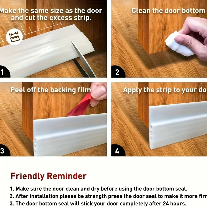 1Pc 1 Meter Door Bottom Sealing Strip Self-Adhesive Aoors And Windows,Sound Insulation, Windproof, Porous Sealing Strip