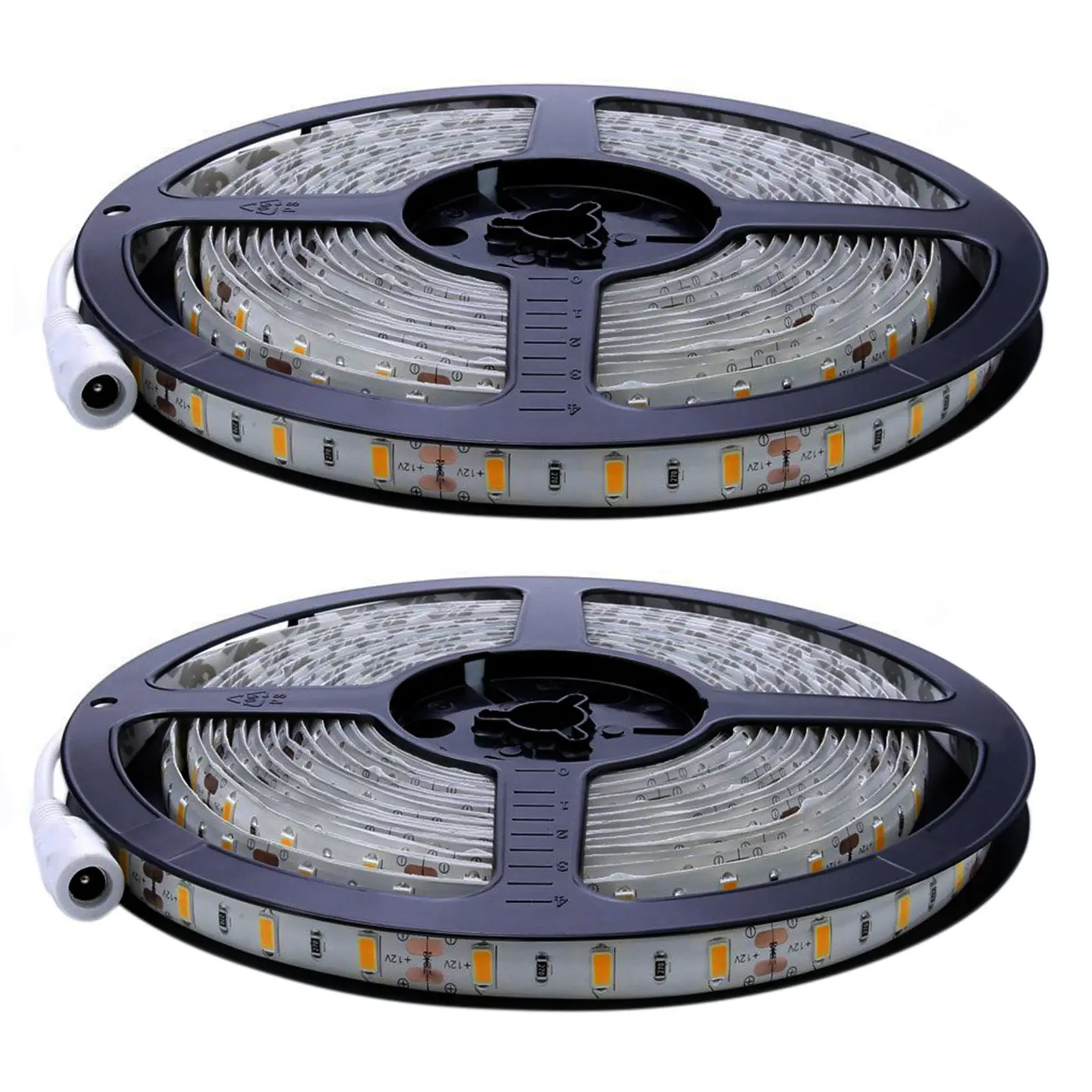 

ABBY-2X Flexible 5M DC 12V 36W SMD 2835 X 300 Leds IP20 Warm White(3000K) LED Strip Band Lights