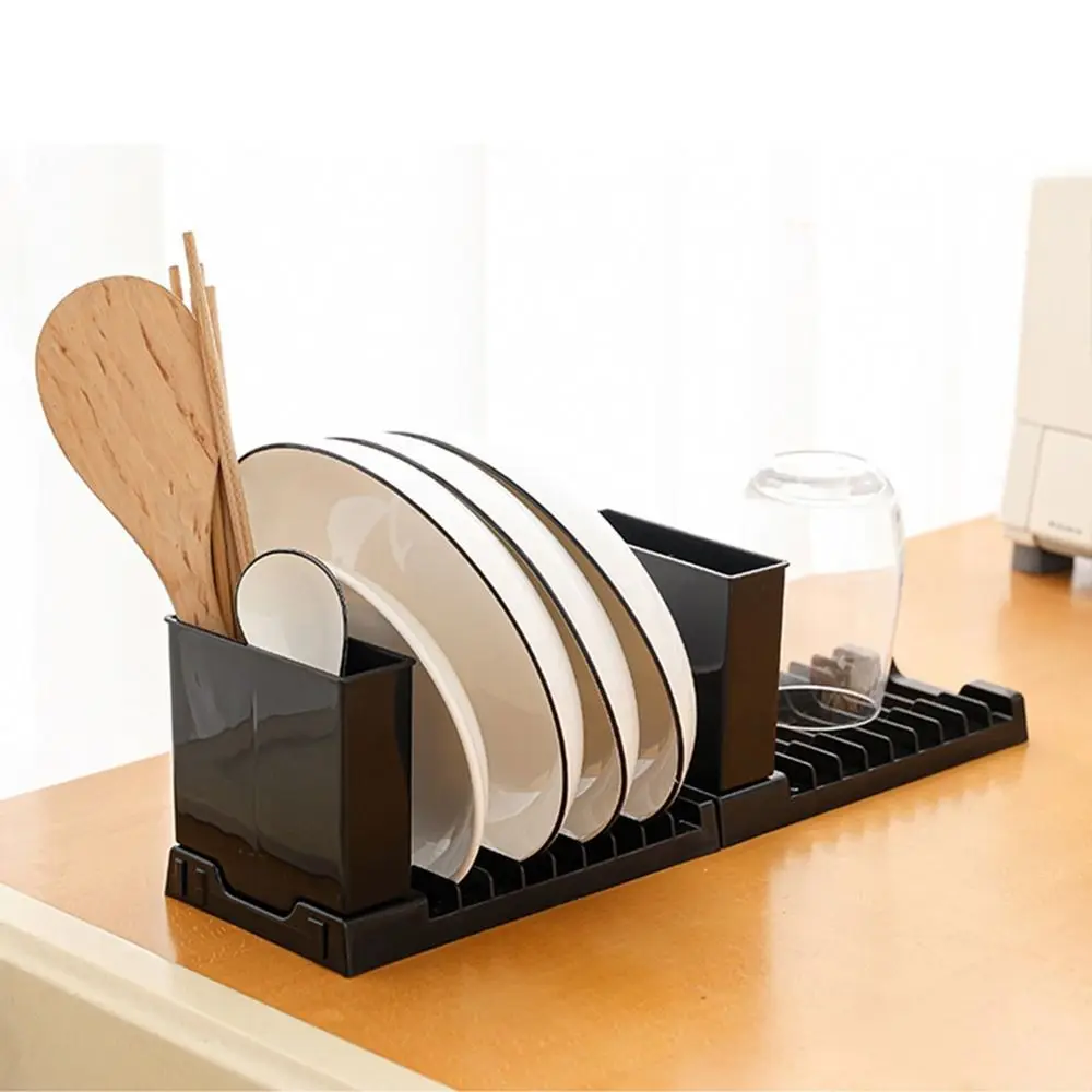 

Plastic Foldable Dish Drying Rack 2 IN 1 Space-Saving Dish Drainer Large Capacity Utensils Drainer Racks for Home