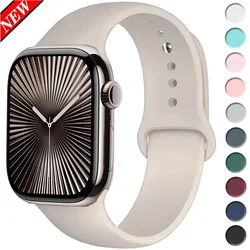 Apple Watch Band için Silikon Kayış 44mm 40mm 45mm 41mm 49mm 42mm 38 46 Mm Bilezik IWatch Serisi 10 9 8 7 SE 6 5 4 Ultra 1 2 3