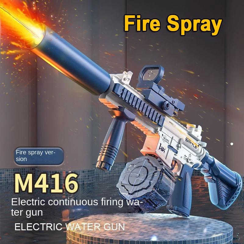 M416 Water Gun Electric Lighting Pistol Shooting Toy Gun Full Automatic Summer Pool Beach Toy For Kids Children Boys Girls Adult