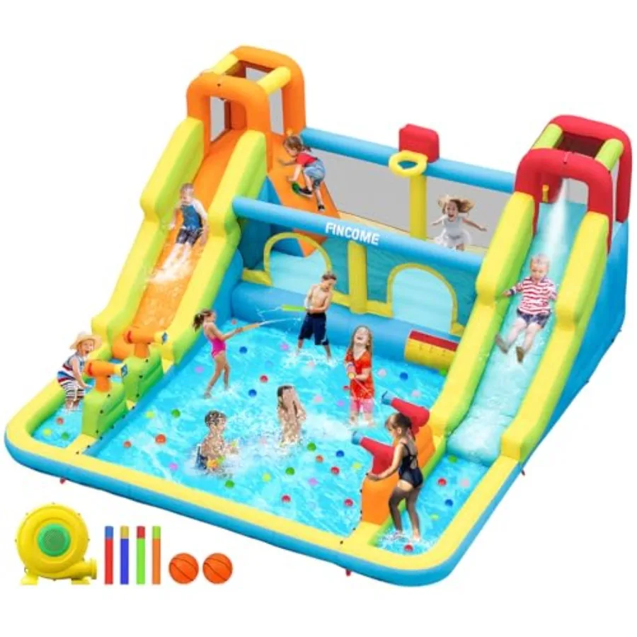 

Inflatable Bounce House for Water Bounce House with Double Slides Outdoor Indoor Jumping Bouncy Castle with Air Blower for Park