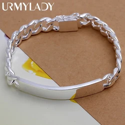 925 pulseira geométrica de prata esterlina para homens, corrente encantadora, design elegante, 10mm, frete grátis, preço de fábrica