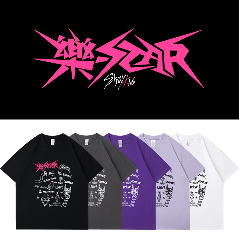 2025 Trend Kpop Stray T Shirt SKZ Men Women Cotton T-shirt Straykids Seungmin FELIX HYUNJIN JEONGIN MINHO Short Sleeve Shirt