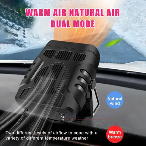 2024 Car Heater Portable Defroster Auto Windshield Defogger with Plug in Cigarette Lighter Auto Dryer Car Accessories 12V/24V