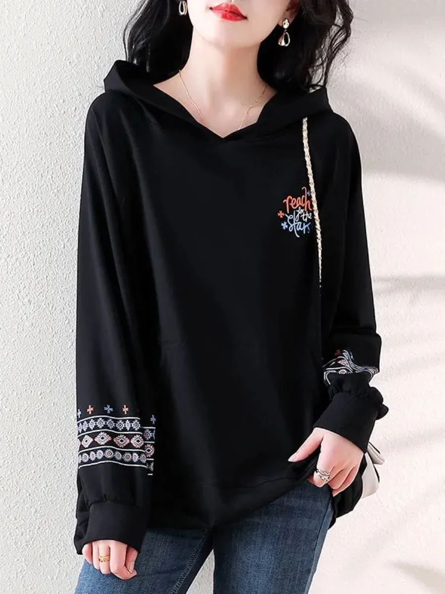 cotton-blend-thin-embroidered-hoodie-style-t-shirt-women's-spring-autumn-large-size-loose-anti-aging-long-sleeve-mouth-clothi