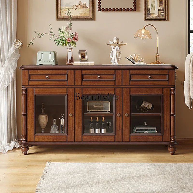 

ls 42All solid wood American dining side cabinet, living room storage locker