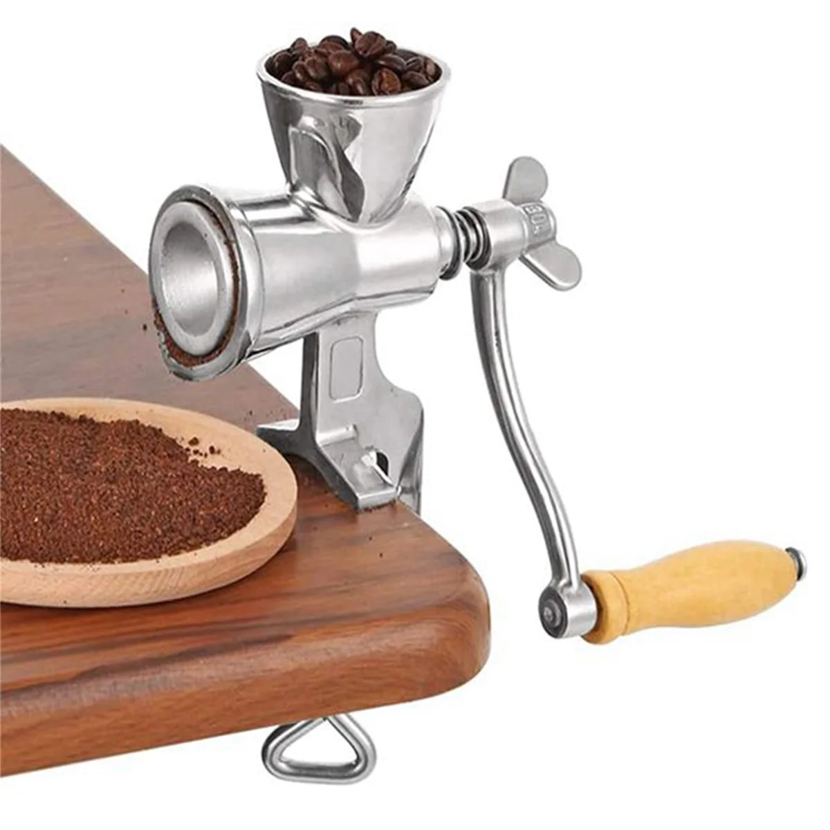 A06RP Manual Grain Grinder Hand Crank Grain Mill Stainless Steel Home Kitchen Grinding Tool for Coffee Corn Rice Soybean